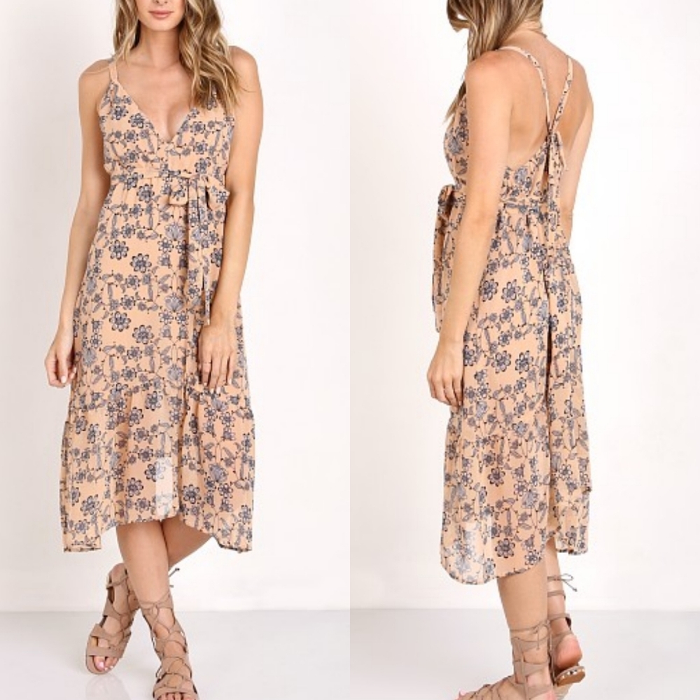 For Love And Lemons Floral Pia Dress Open Back